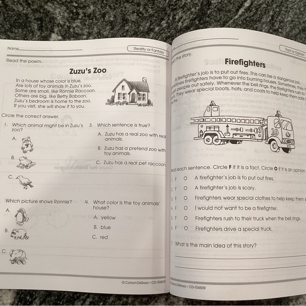 Reading Comprehension Grade 1 - Picture 2 of 2